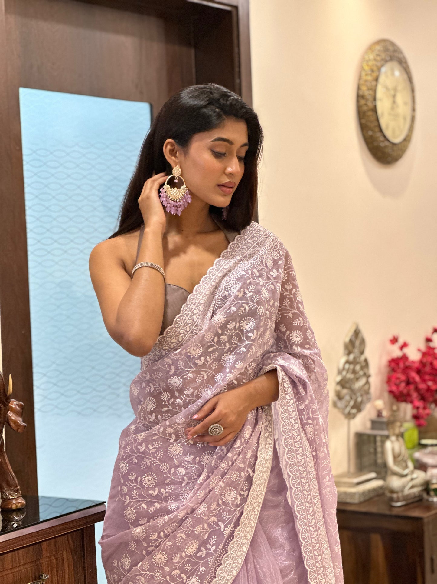 Mauve Tissue Saree