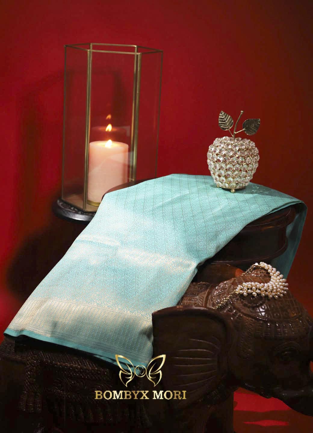 Blue Brocade Silk Saree