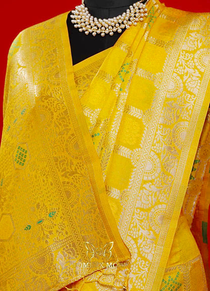 Golden Radiance Yellow Gharchola Saree