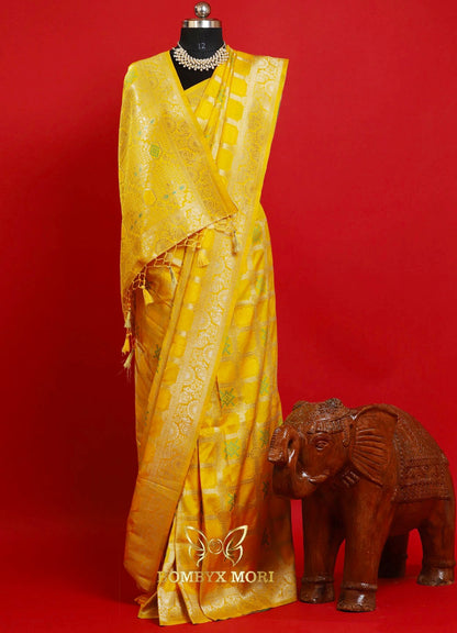 Golden Radiance Yellow Gharchola Saree