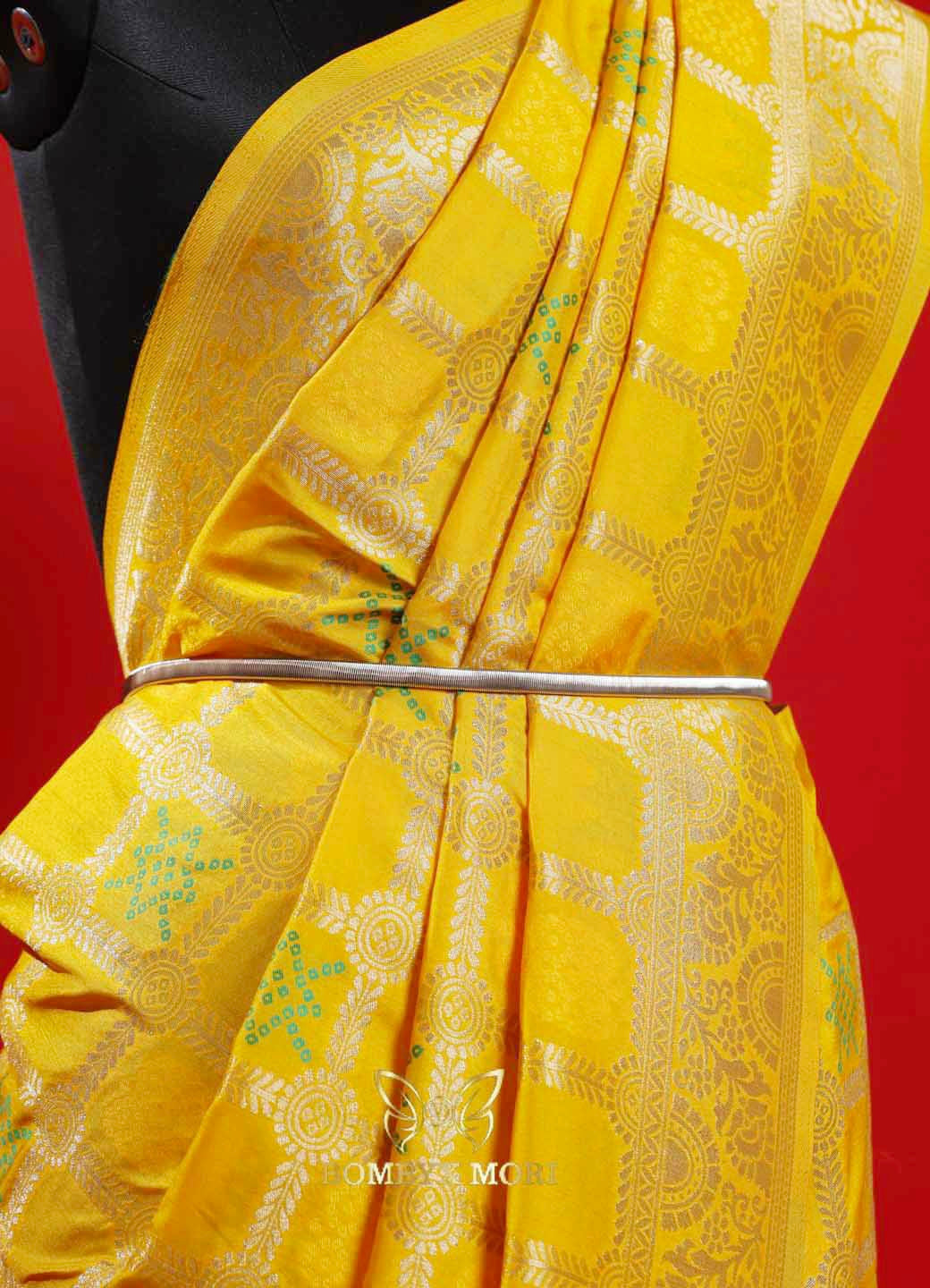 Golden Radiance Yellow Gharchola Saree