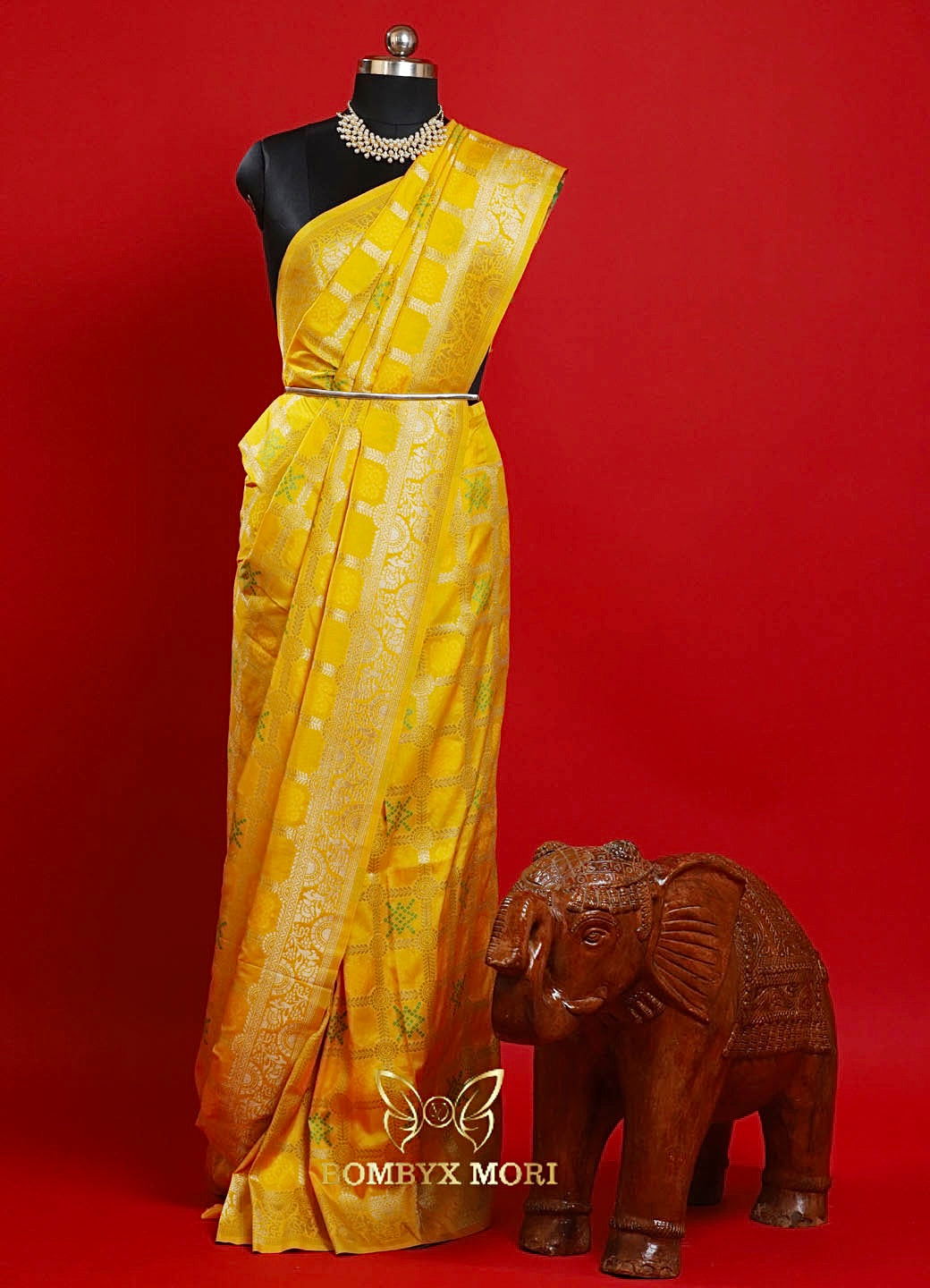 Golden Radiance Yellow Gharchola Saree