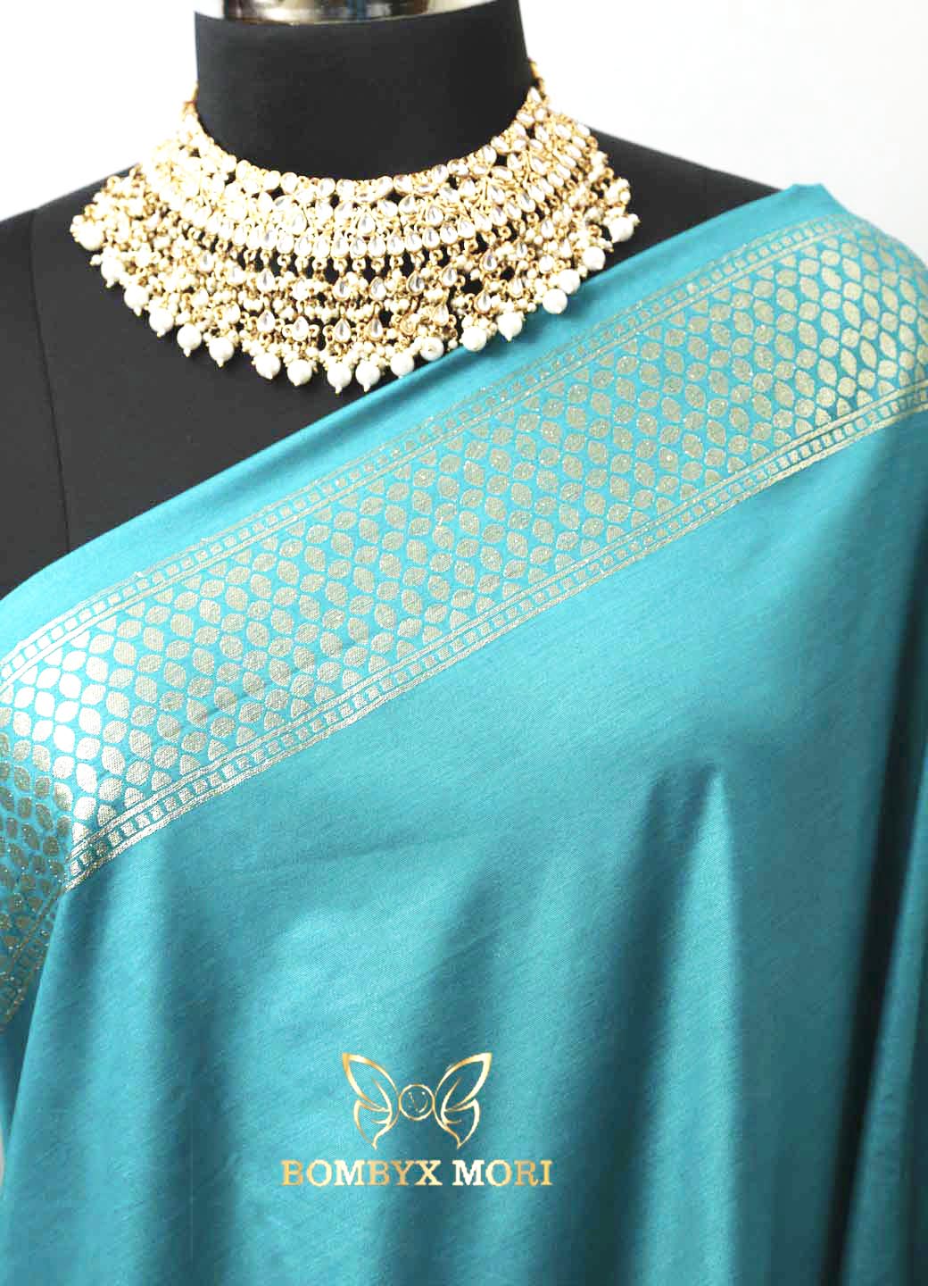 Arctic blue Uppada silk saree