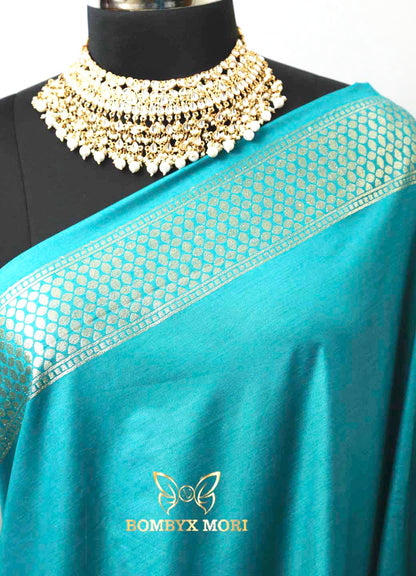 Arctic blue Uppada silk saree