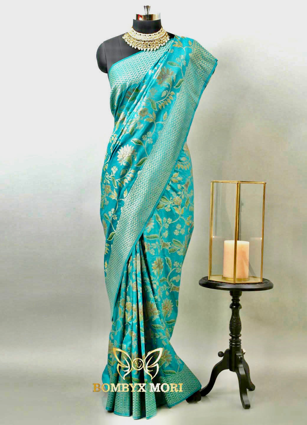 Arctic blue Uppada silk saree