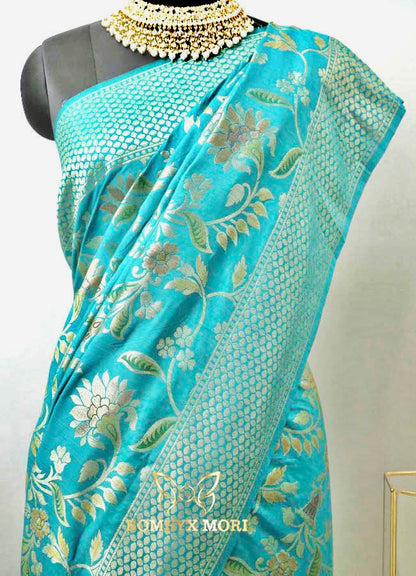 Arctic blue Uppada silk saree