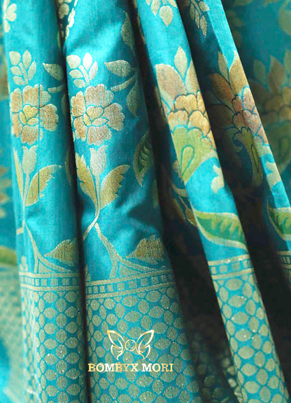 Arctic blue Uppada silk saree