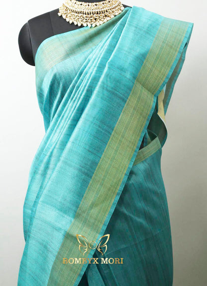 Teal and Hot Pink Bhagalpuri Saree