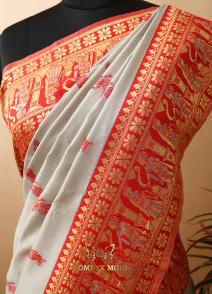 Grey and Red Fairy Tale Saree