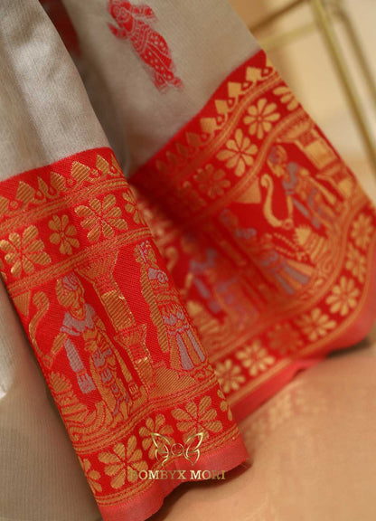 Grey and Red Fairy Tale Saree