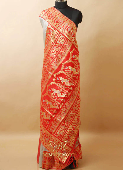 Grey and Red Fairy Tale Saree