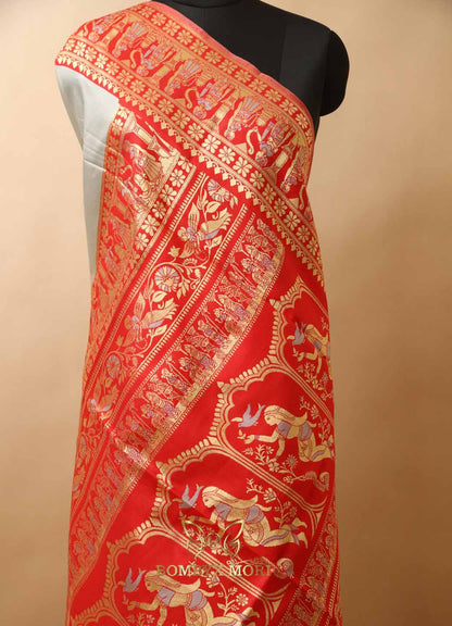 Grey and Red Fairy Tale Saree