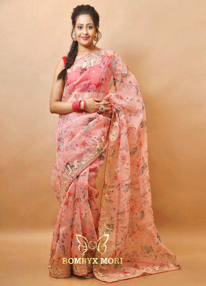 Flamingo Pink Royal Rajwada saree