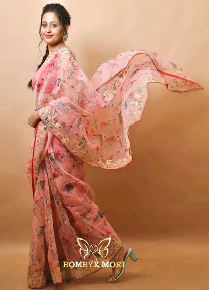 Flamingo Pink Royal Rajwada saree