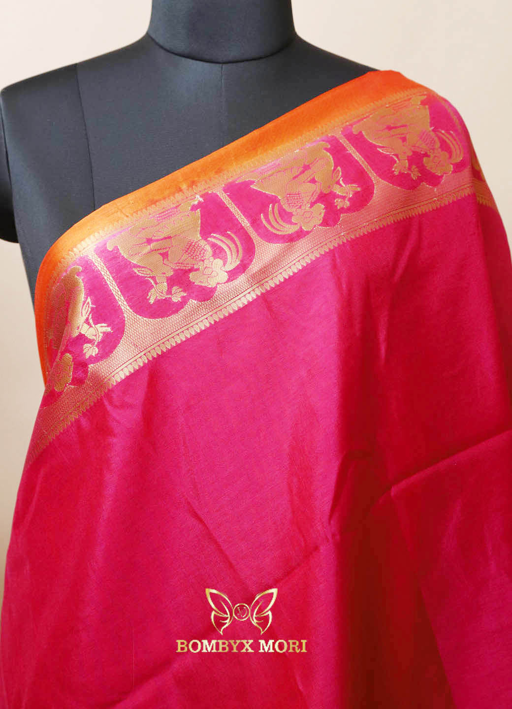 Red & Pink Silk Baluchari