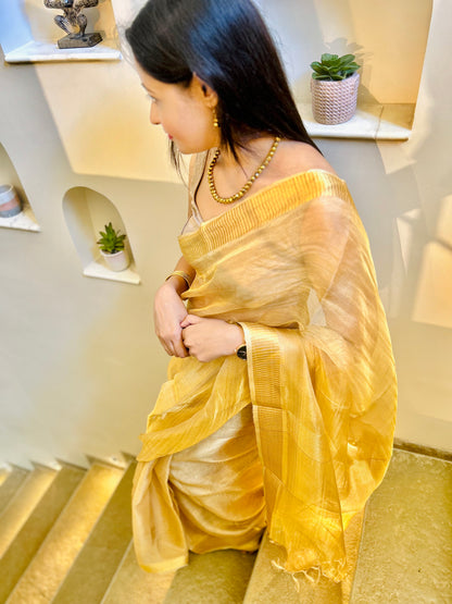 Golden Tissue Saree.