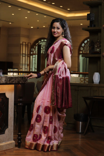 Magenta Pink Rajwada saree