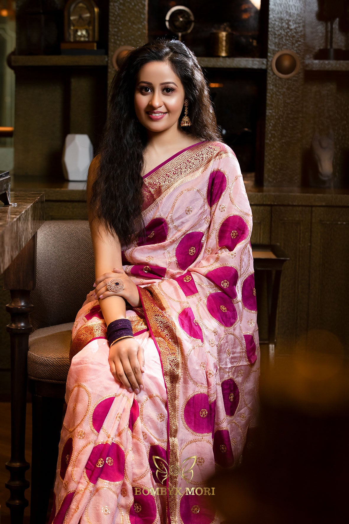 Magenta Pink Rajwada saree