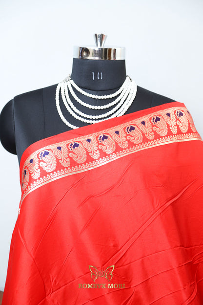 Bridal Red Baluchari saree