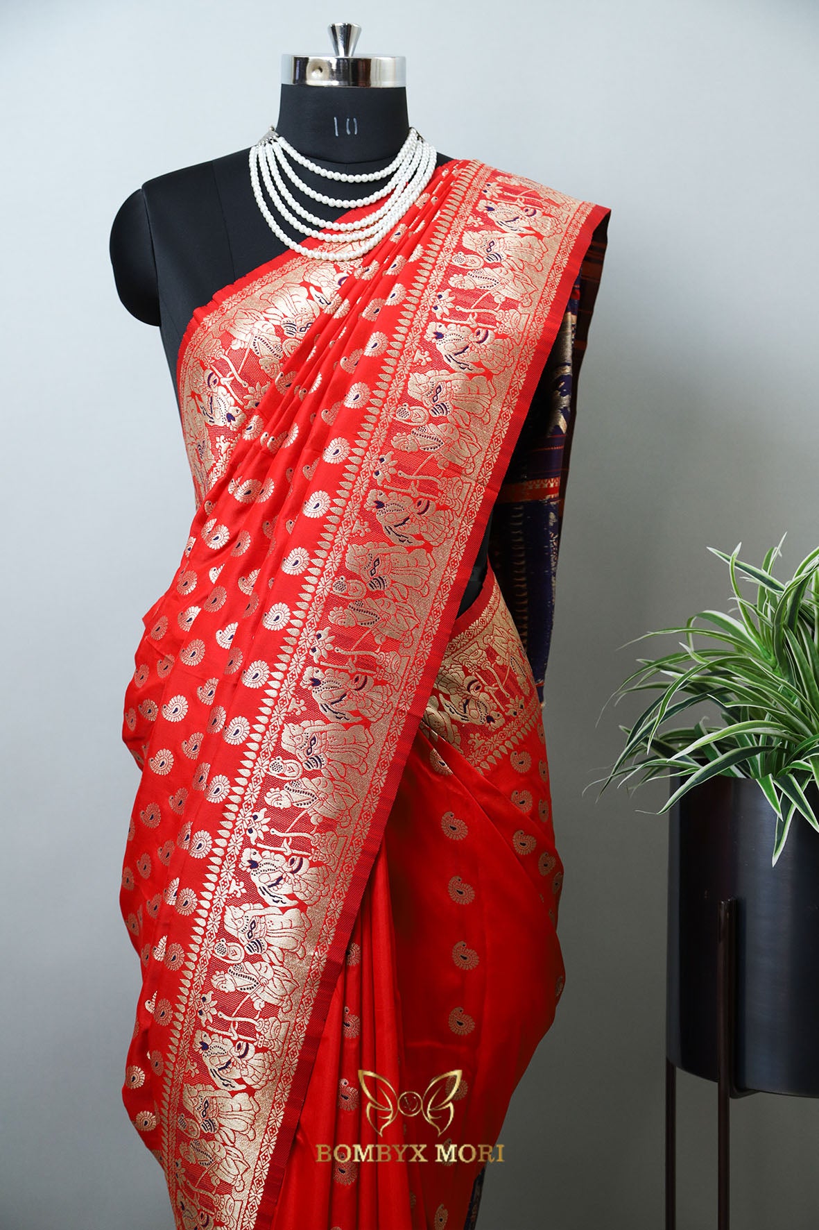 Bridal Red Baluchari saree