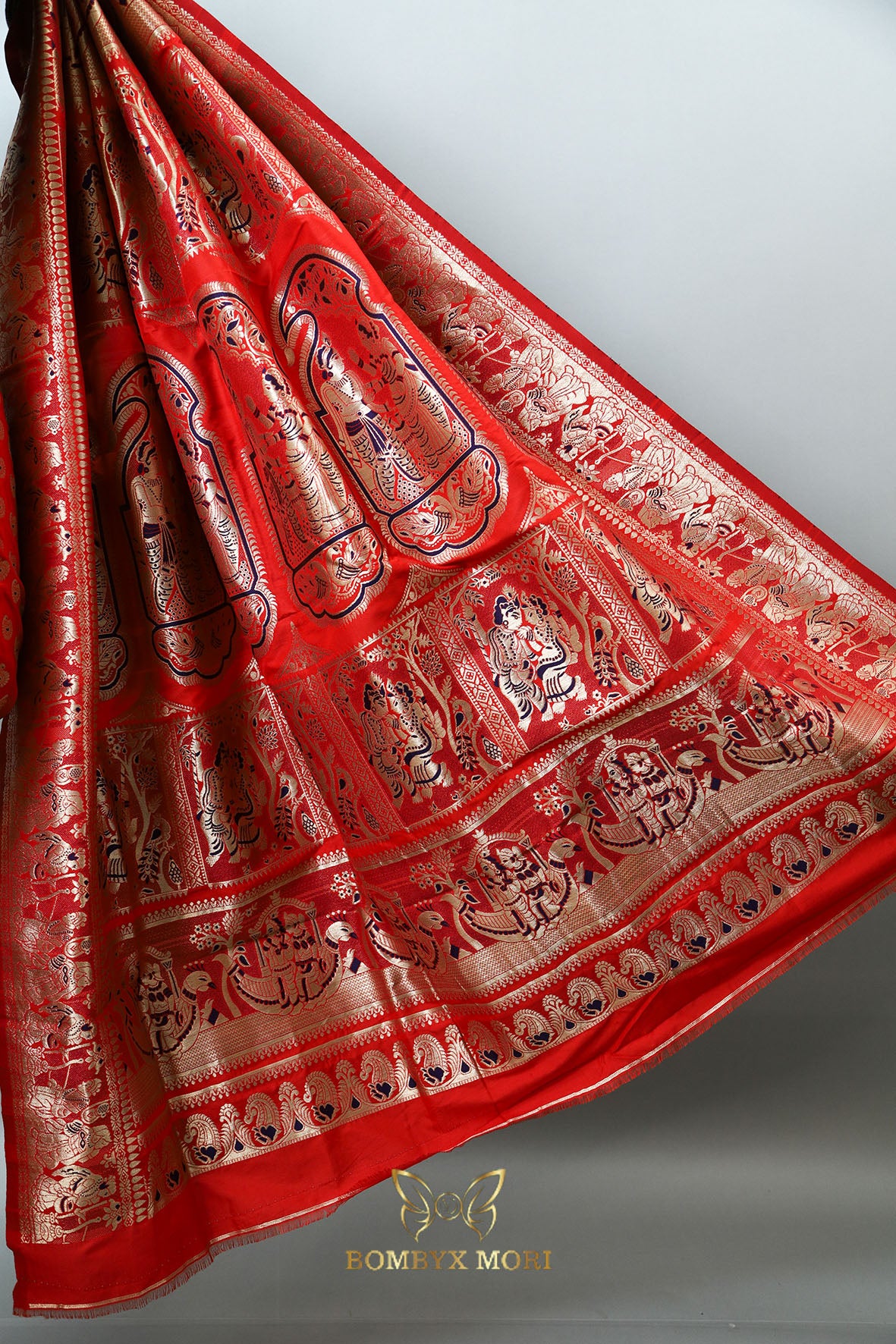 Bridal Red Baluchari saree