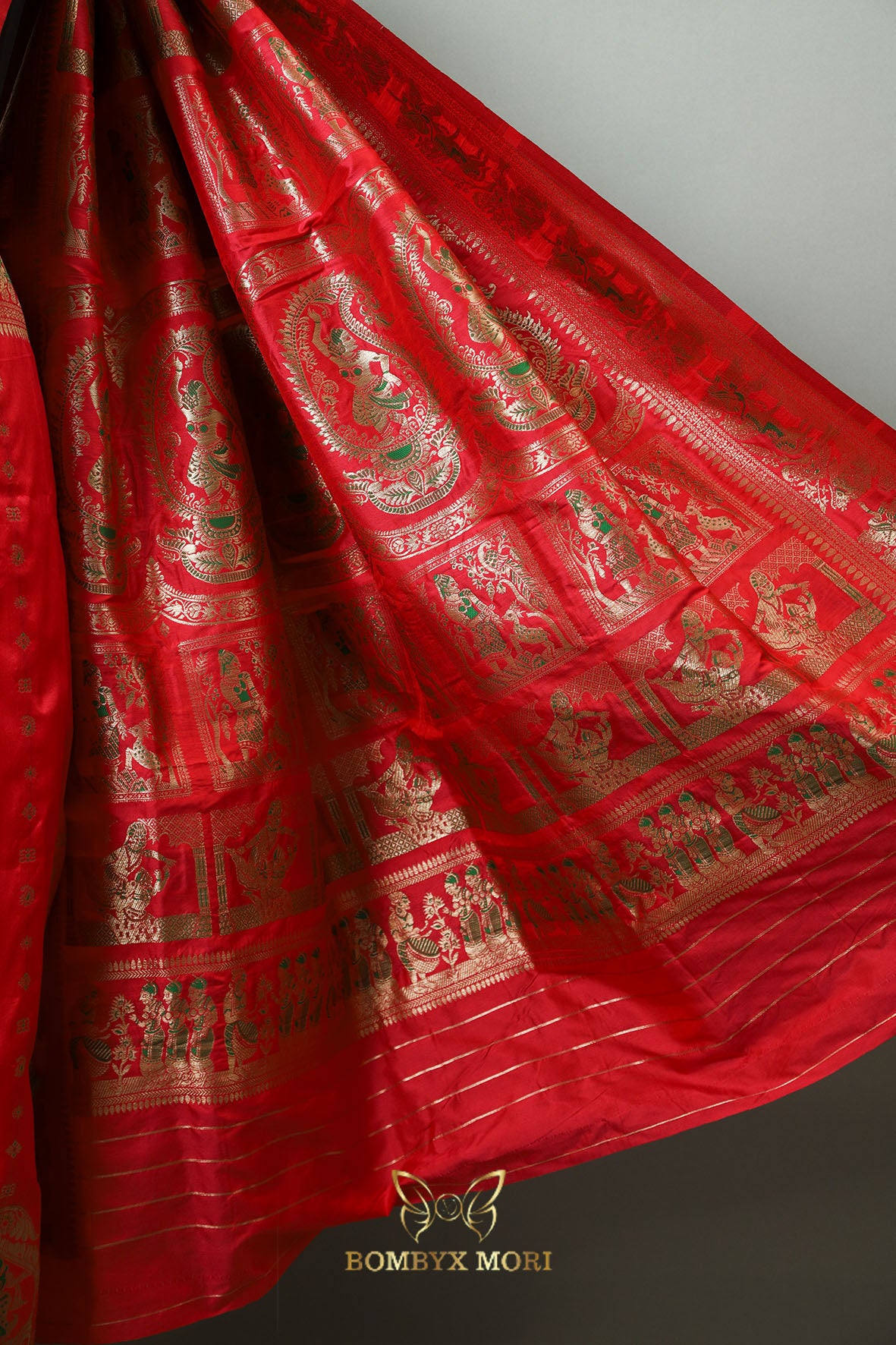 Scarlet Red Baluchari Saree