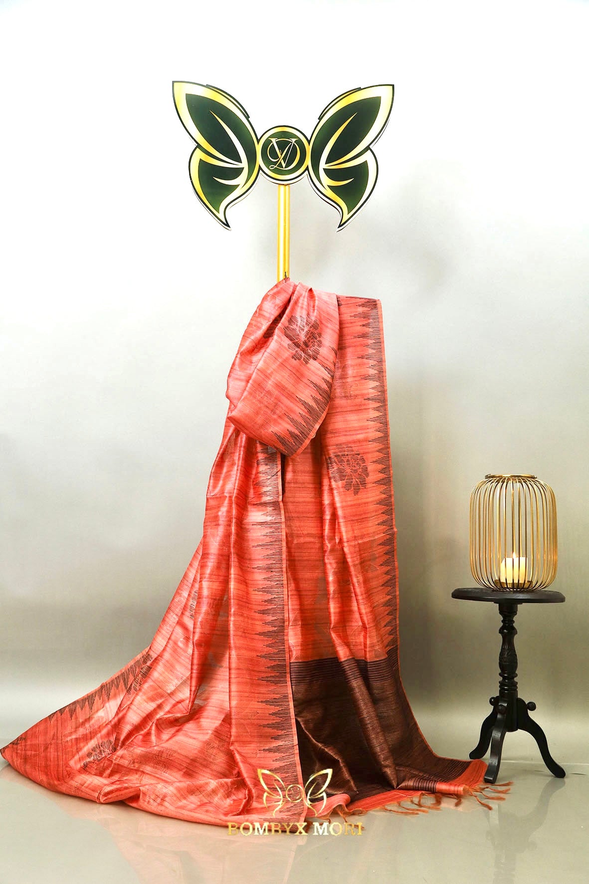 Rust-Colored Bhagalpuri saree