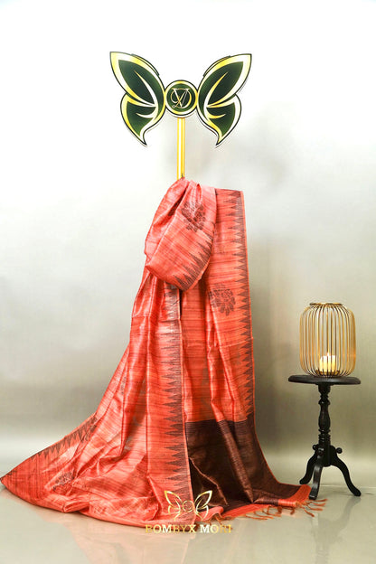 Rust-Colored Bhagalpuri saree