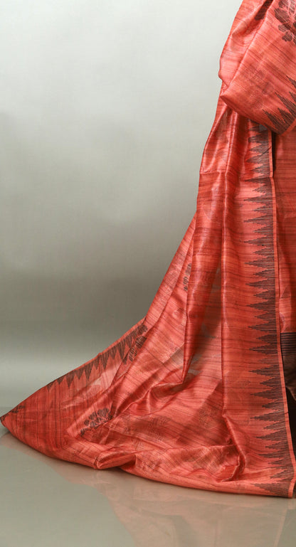 Rust-Colored Bhagalpuri saree