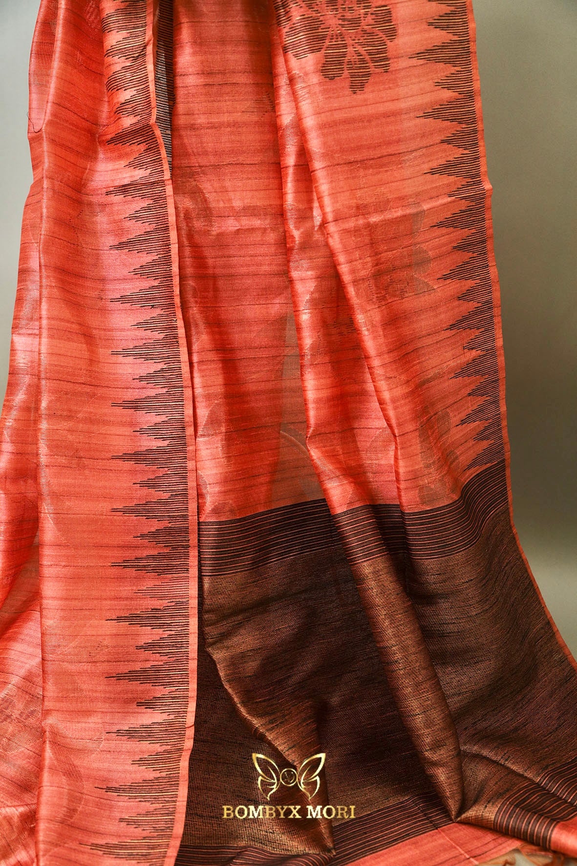 Rust-Colored Bhagalpuri saree