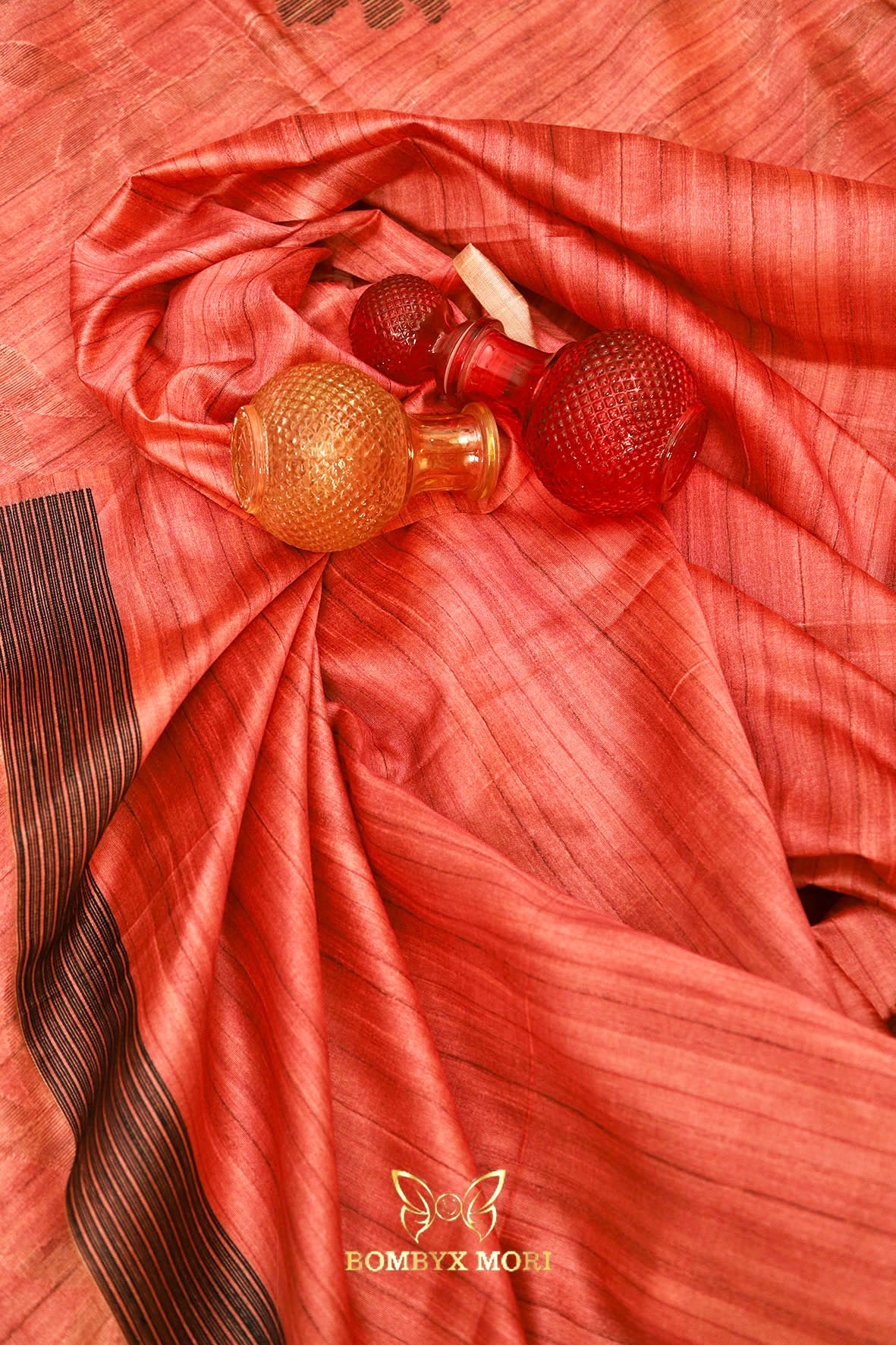 Rust-Colored Bhagalpuri saree