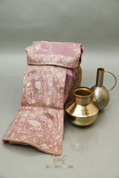 Lilac Rajwada saree