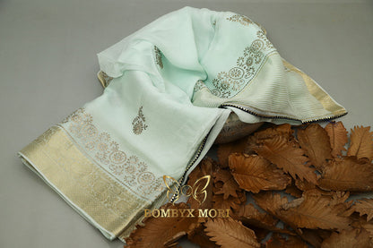 Powder Blue Royal Rajwada saree