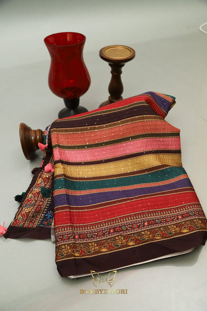 Multicolour Rajwada Saree