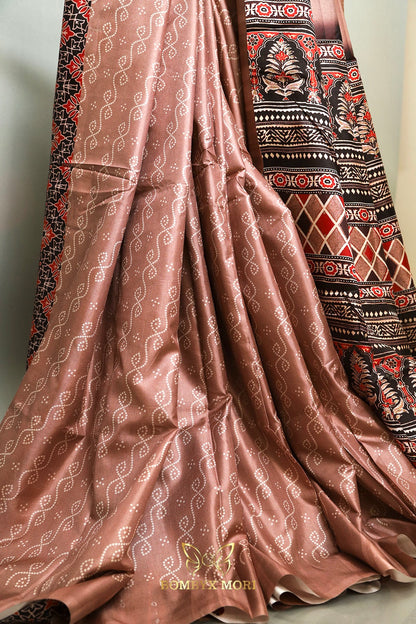 Coffee Coloured Rajwada Saree