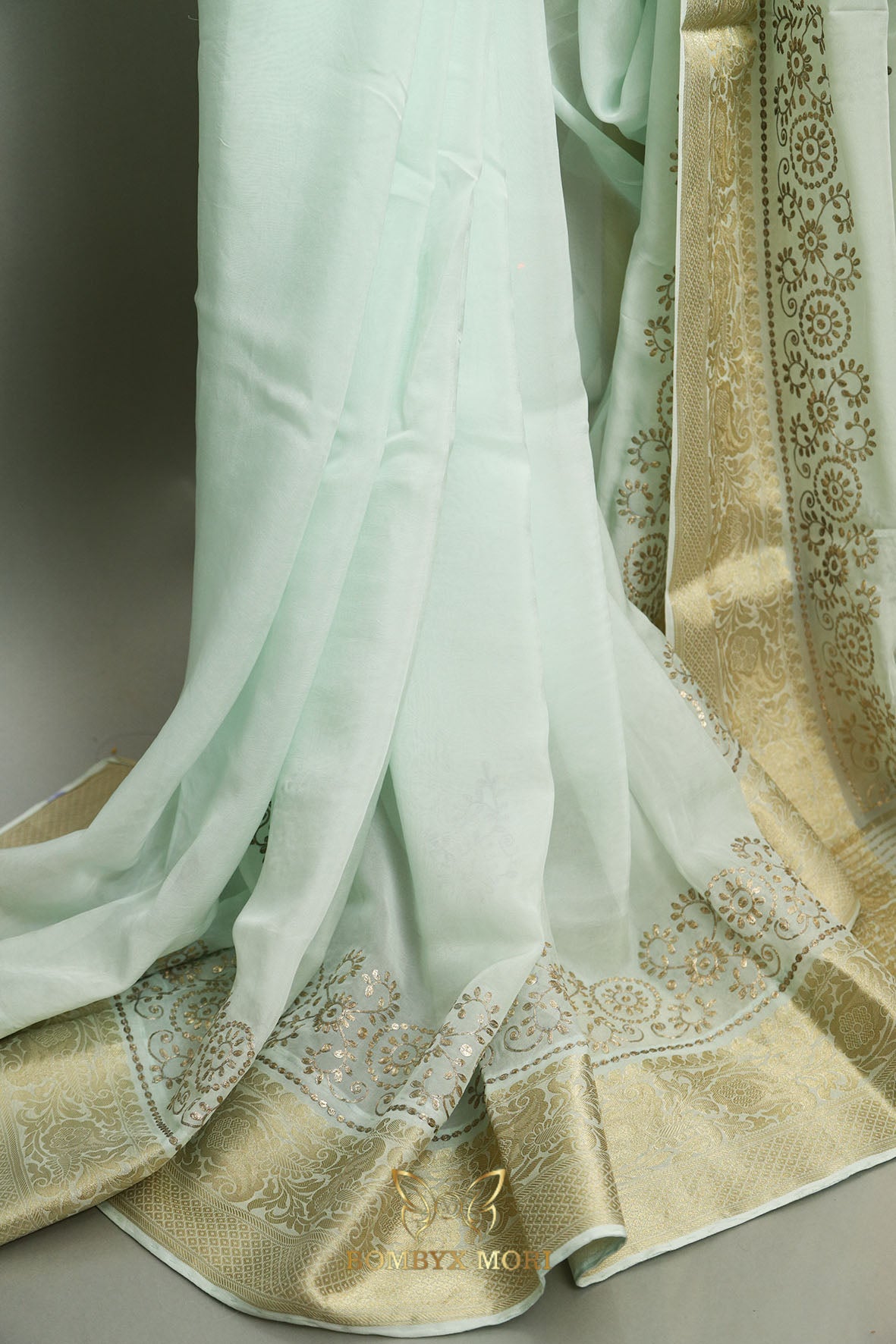 Powder Blue Royal Rajwada saree