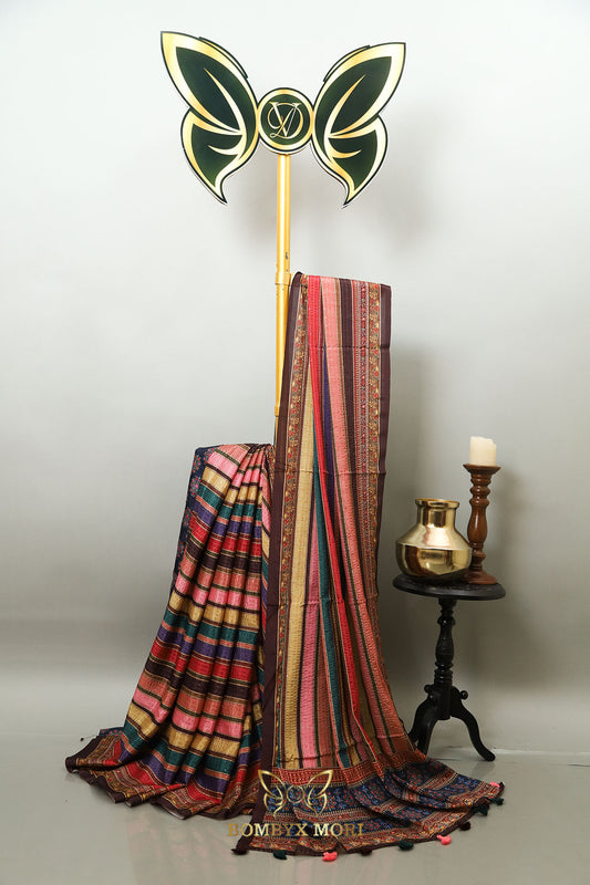 Multicolour Rajwada Saree