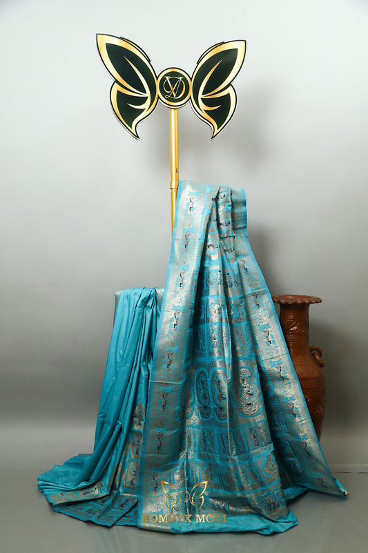 Pacific Blue Baluchari saree