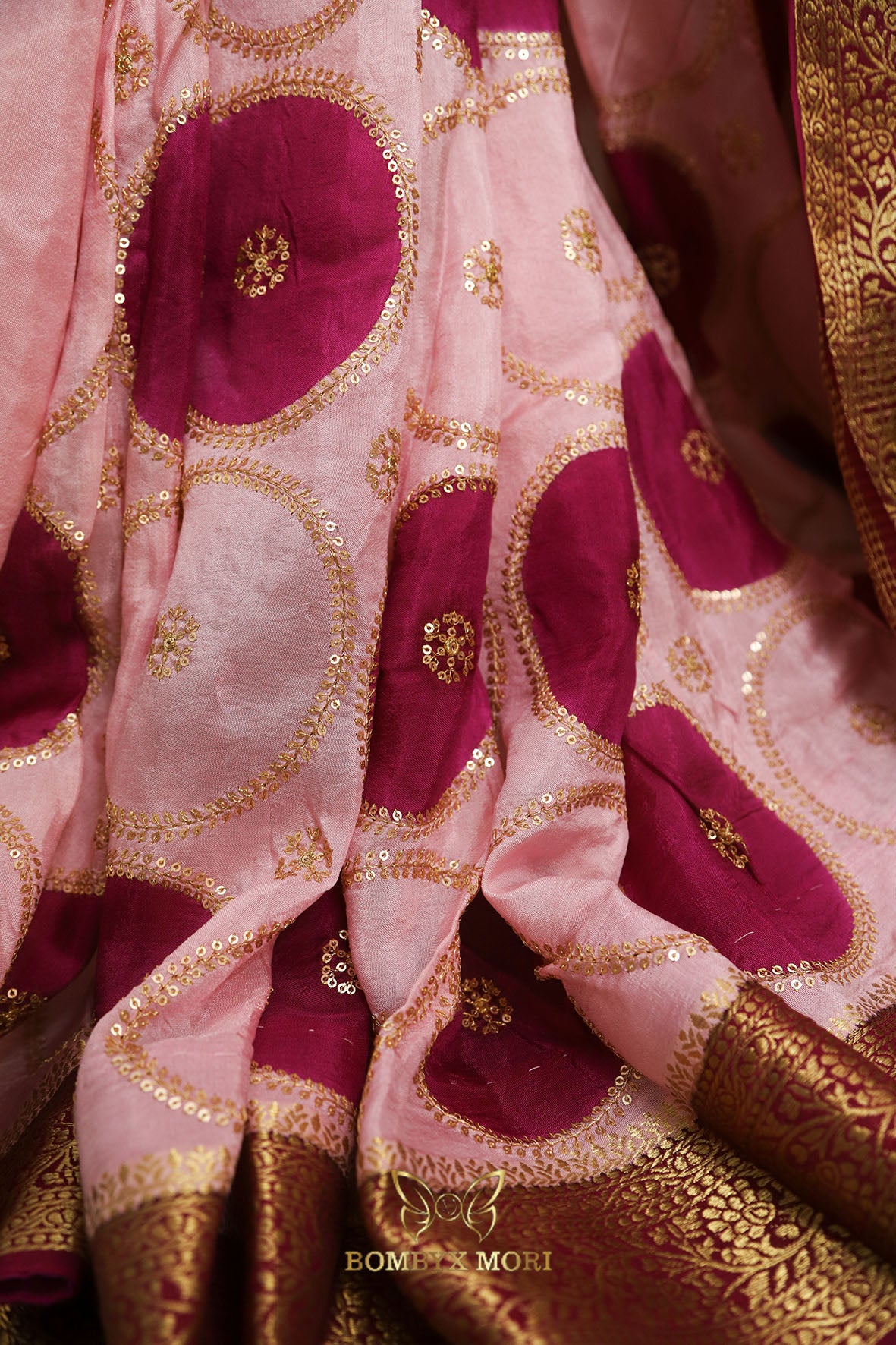 Magenta Pink Rajwada saree