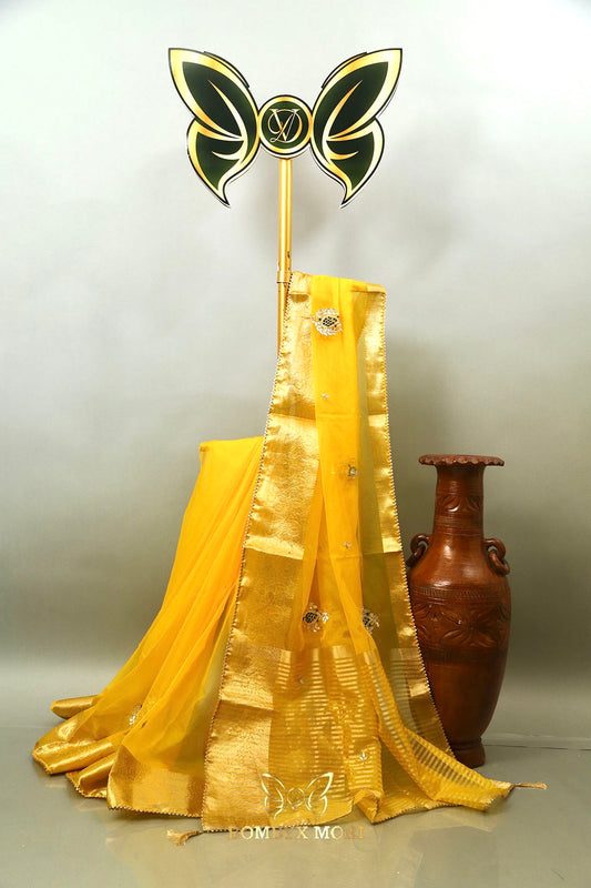 Radiant Sun Yellow Royal Rajwada saree