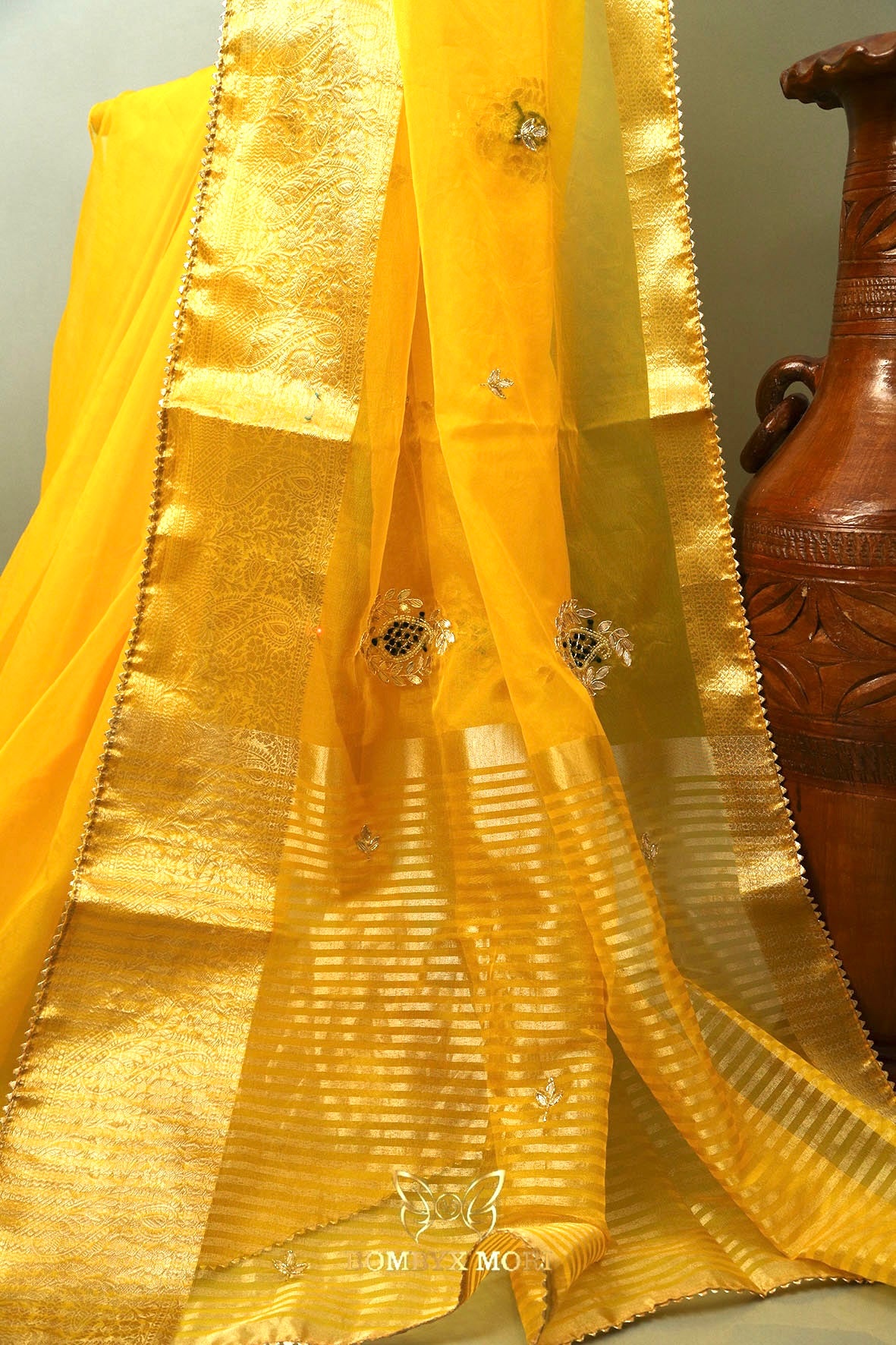 Radiant Sun Yellow Royal Rajwada saree