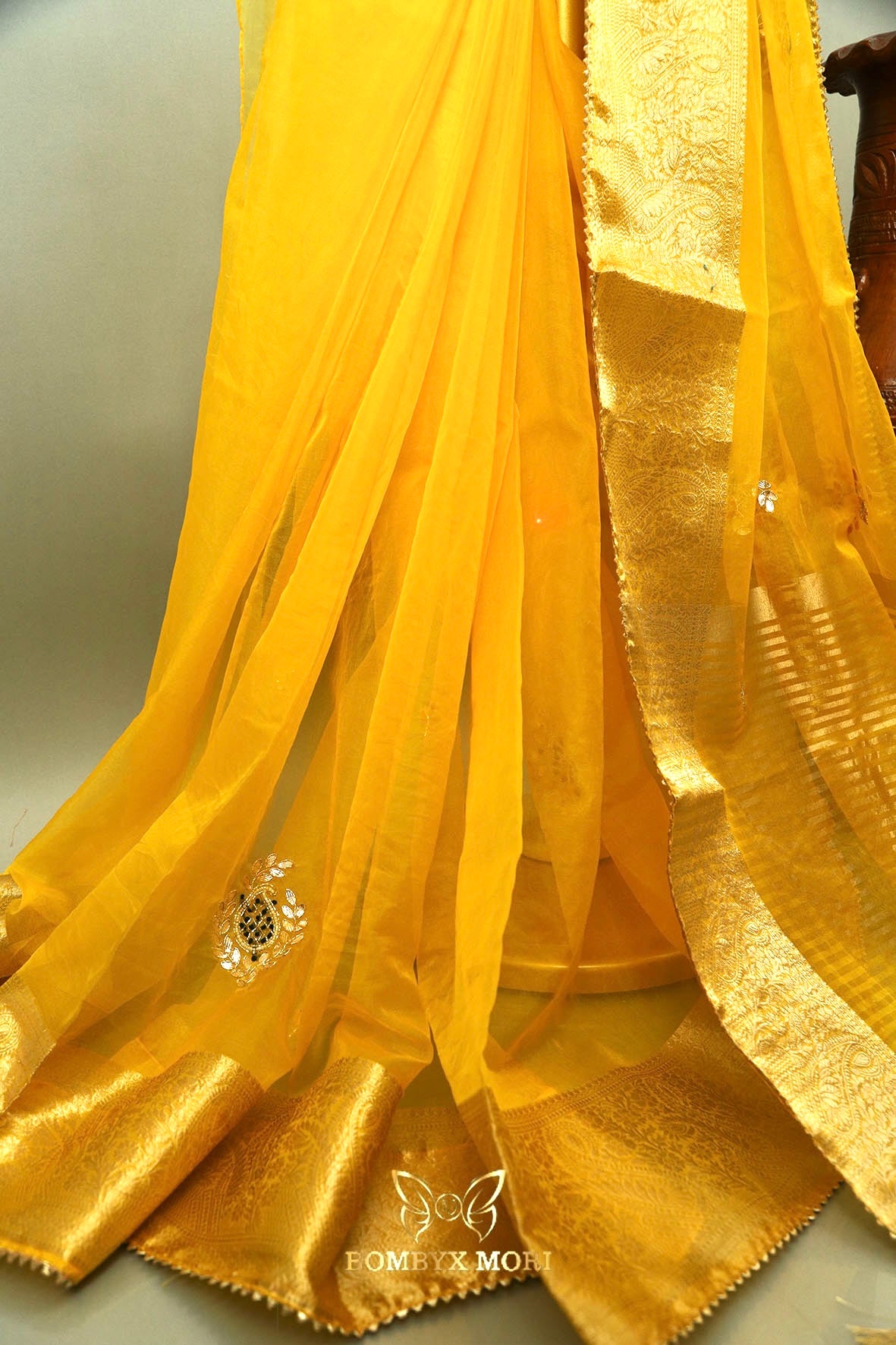 Radiant Sun Yellow Royal Rajwada saree