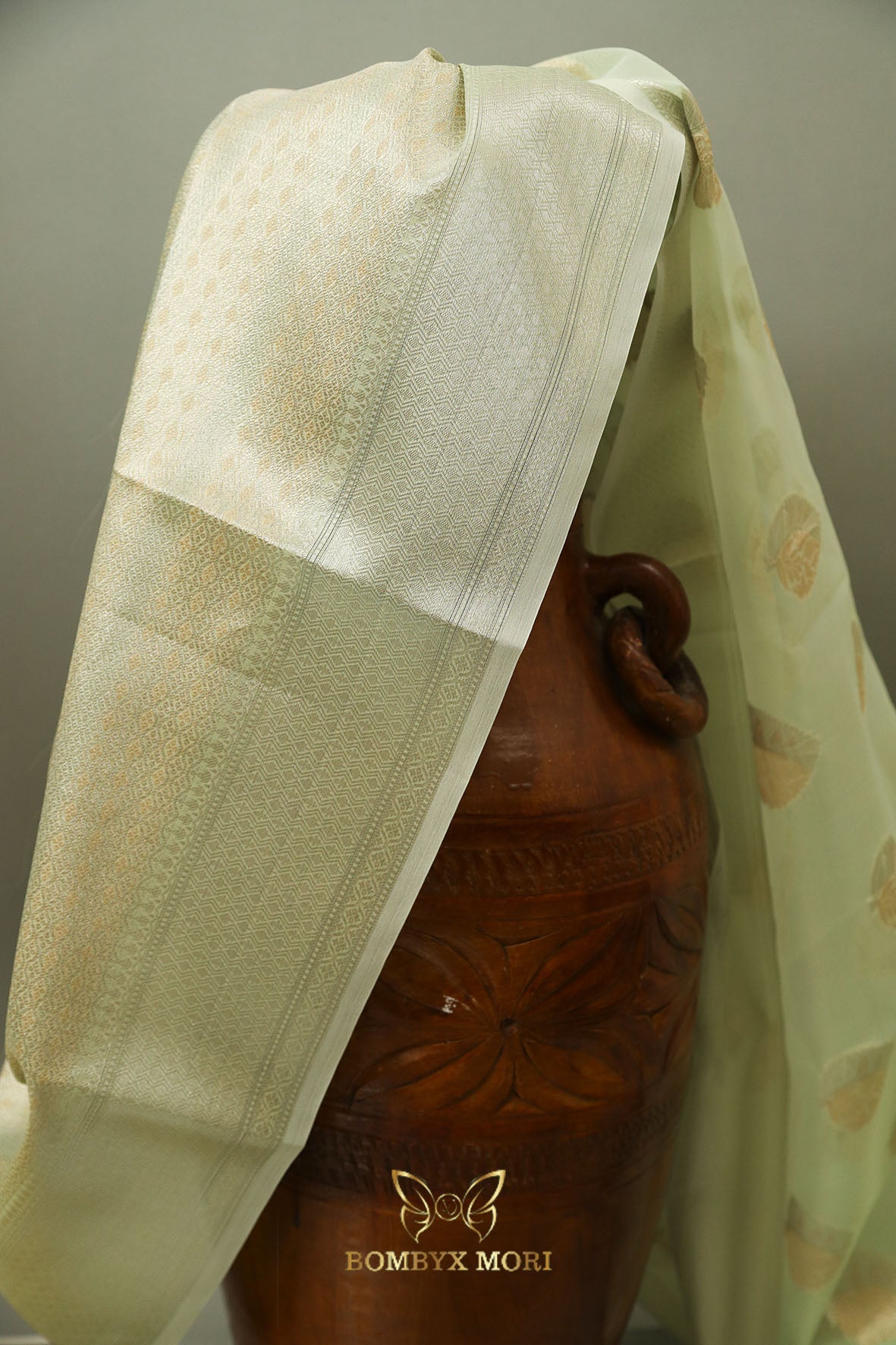 Pistachio Green Organza Saree