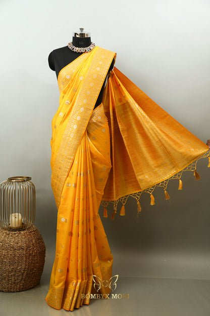 Haldi Yellow Rajwada Saree