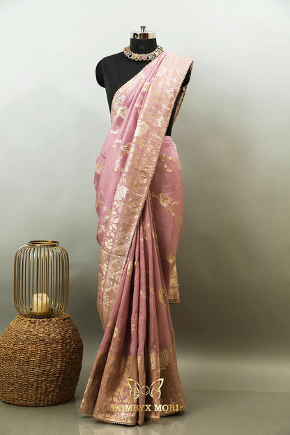 Lilac Rajwada saree