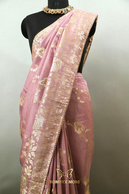 Lilac Rajwada saree