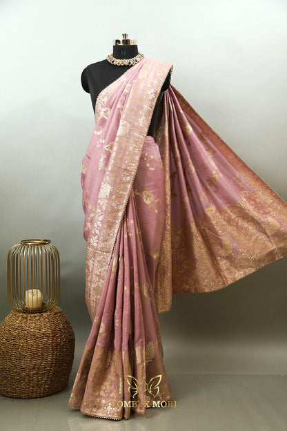 Lilac Rajwada saree