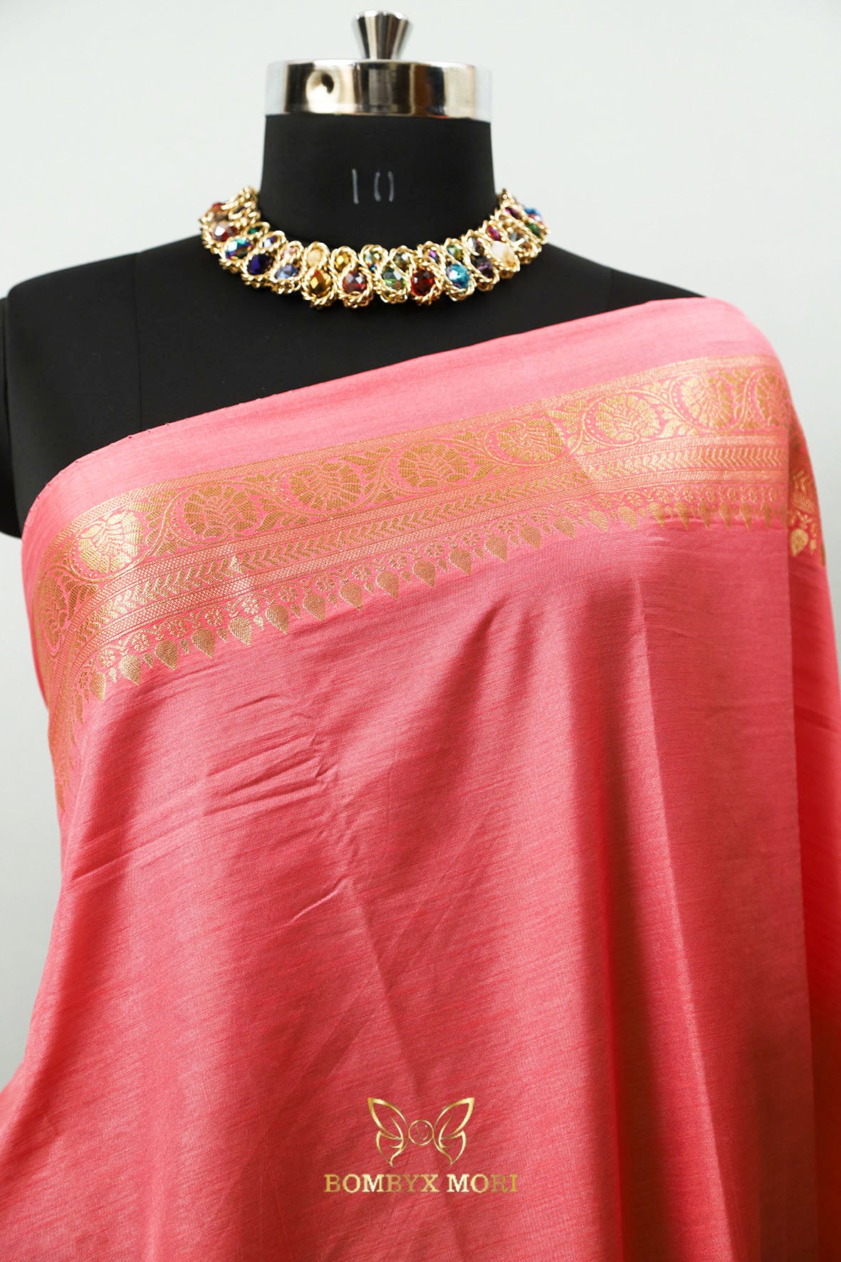 Soft Pink Golden Uppada Silk Saree,