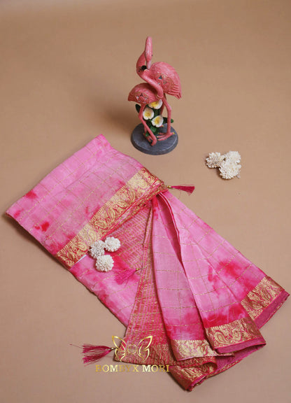 Pink Gharchola Tie-Dye Saree