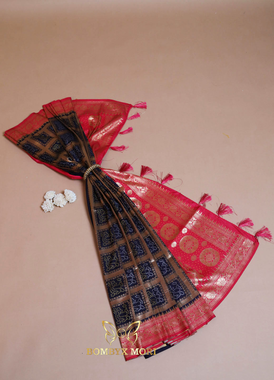 Pink & Blue Festive Gharchola Silk Saree